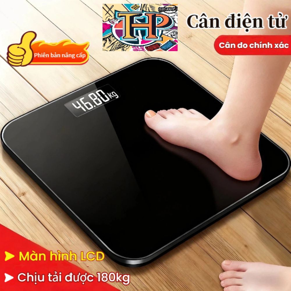 Cân Điện Tử Màn Hình LED Chịu Tải 180kg, Mặt Kính Cường Lực