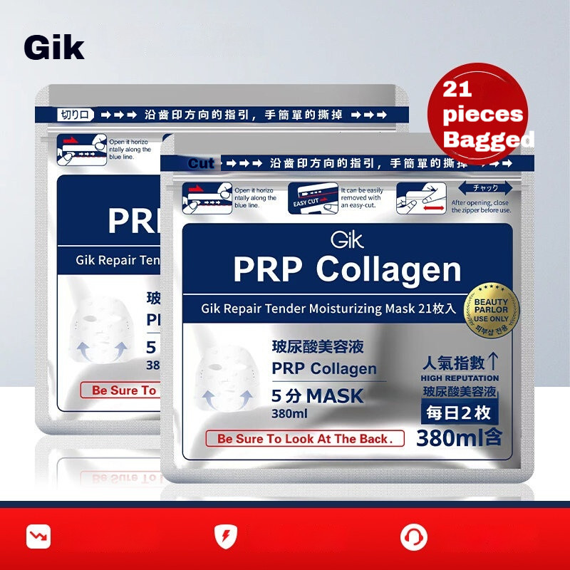 Gik PRP Serum Collagen Mask Hydrating Dưỡng Ẩm Làm Sáng Độ Đàn Hồi Làm Săn Chắc Chống Lão Hóa 21 Viê