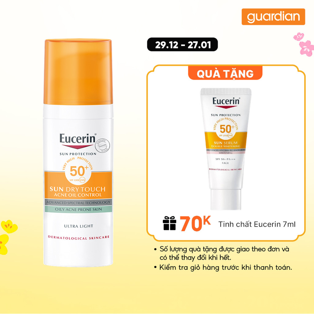 Kem Chống Nắng Cho Da Nhờn Mụn Eucerin Sun Dry Touch Acne Oil Control Spf50+ 50ml