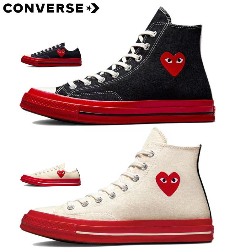 1970 Converse Like Boys Play x Chuck Taylor All Star Đen Đỏ Giày vải cổ thấp