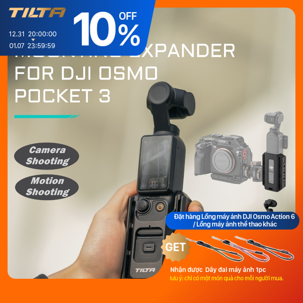 TILTA DJI Osmo Pocket 3 Mở Rộng Đa Năng Adapter Phụ Kiện Đế Cố Định Gắn Xe Thích Hợp Cho DJI Pocket 