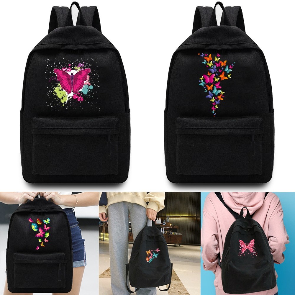 Backpack Large Capacity Travel Bag Butterfly Print Casual Backpack Student School Bag Outdoor Sport 