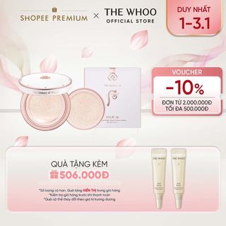   THE WHOO OFFICIAL   Tặng kèm 1 lõi 13g  Cushion chống nắng nâng tông Whoo Gongjinhyang Seol White SPF50+ PA+++ 13g 