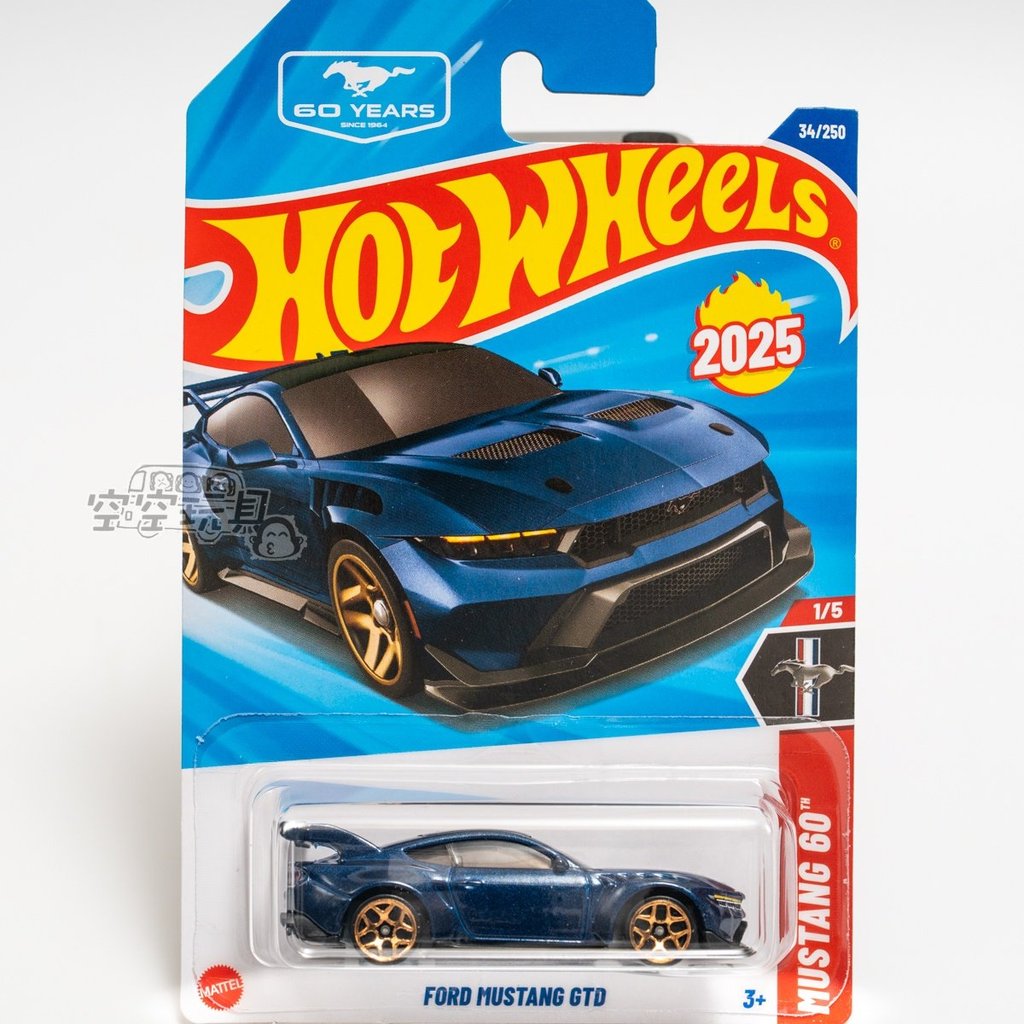 đồ chơi bé trai ô tô đồ chơi Số 34 FORD MUSTANG GTD Ford Mustang màu xanh đậm Hot Wheels hợp kim xe 