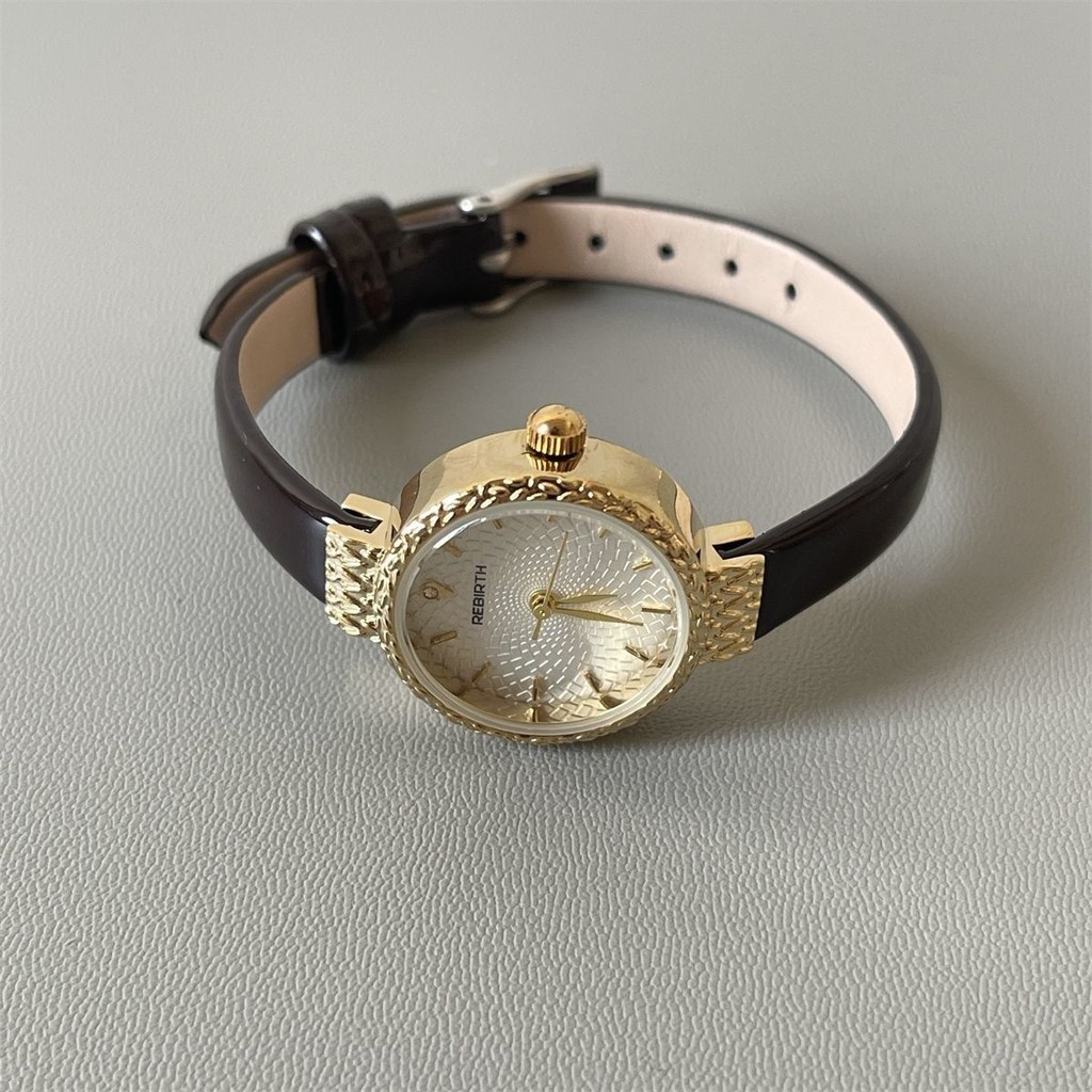 Lipao Fu Little Venus Quartz Watch Nữ ins Phong Cách Tinh Tế Nhỏ Ánh Sáng Sang Trọng Niche Belt Đồng