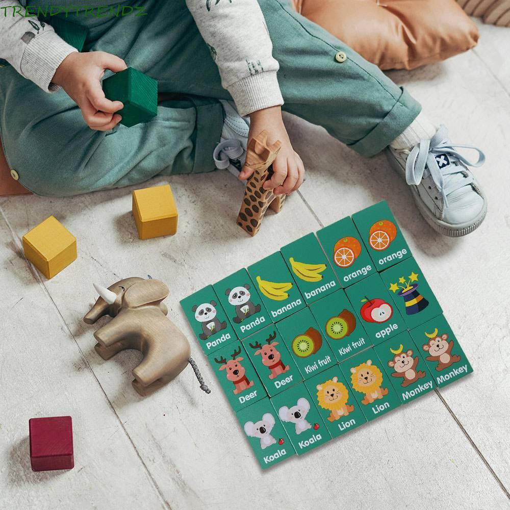 Trò chơi bảng gia đình TRENDYTRENDZ, Flip To Win Fruit Animal Memory Solitaire Matching Mahjong Game