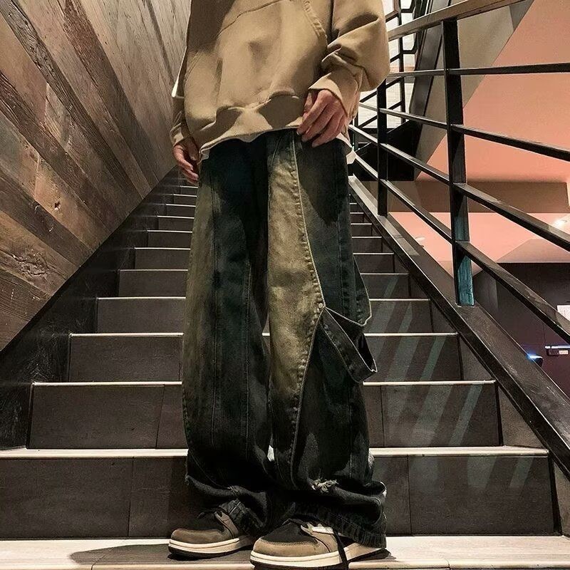 Quần yếm style Hồng Kông, jeans nam Xuân Mỹ, baggy pants - AC402