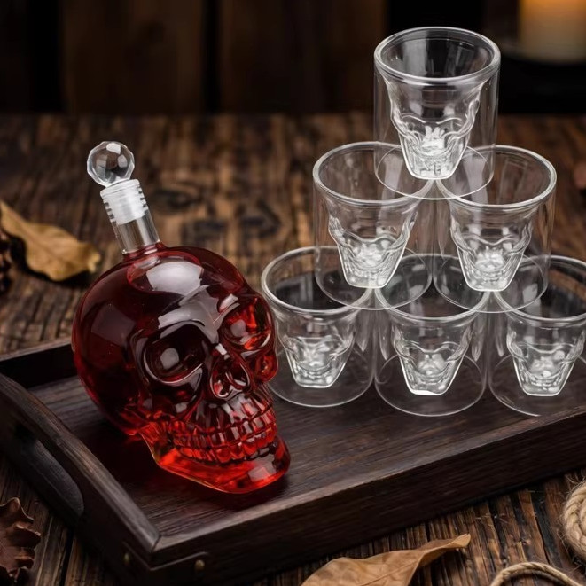 Pha Lê Đầu Vodka Chai Đầu Lâu Sáng Tạo Gothic Rượu Vodka Bình 125 / 350 / 550 / 1000ML