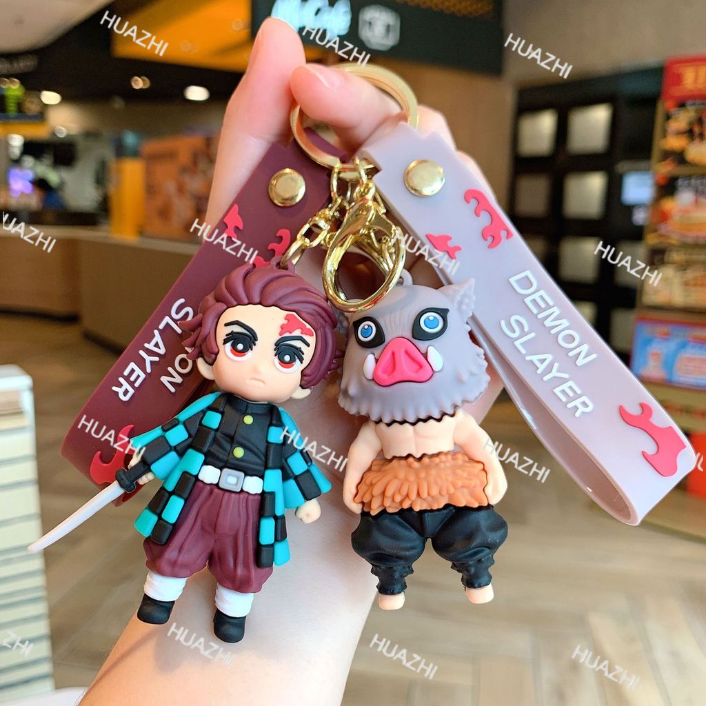 Sáng Tạo Demon Slayer Acrylic Móc Khóa Nezuko Rengoku Tanjiro Móc Khóa Anime Túi Charm Ita Trang Trí