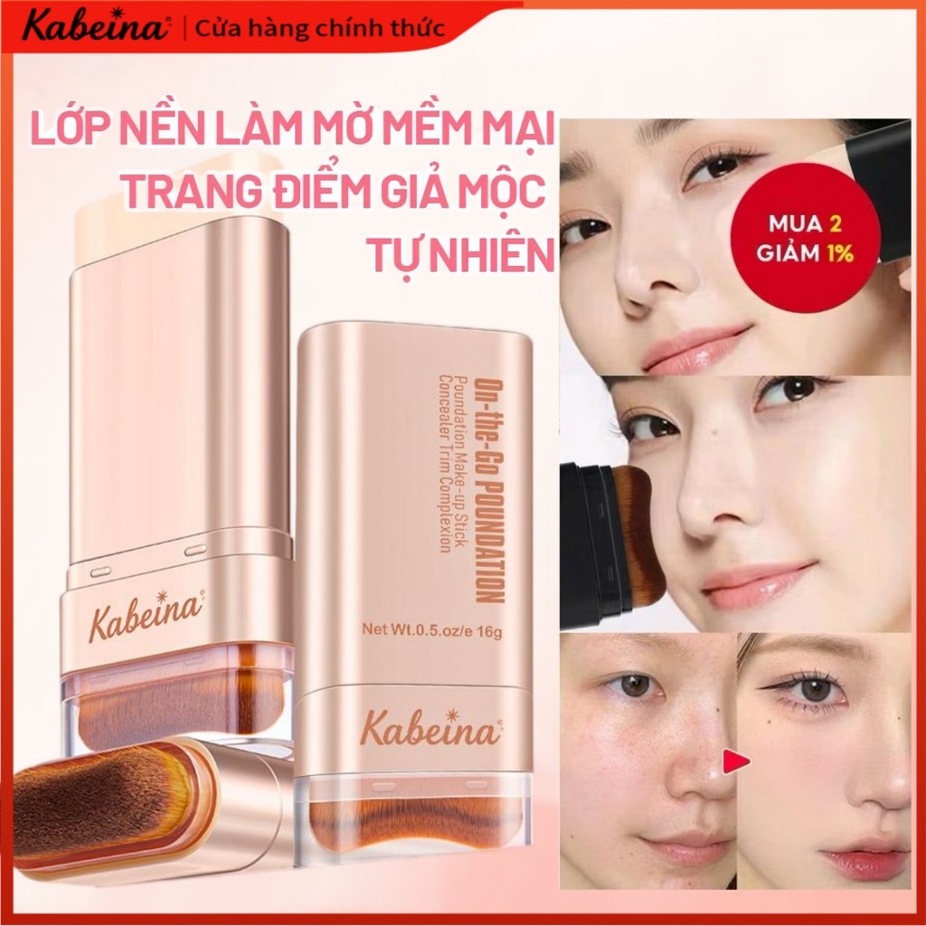 Thỏi kem nền dạng lỏng KABEINA - Không thấm nước và mồ hôi lâu trôi kiểm soát dầu hiệu quả độ che ph