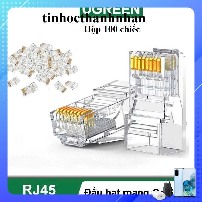 Ugreen Combo 100 Hạt mạng RJ45 Cat6 Ugreen 60558 NW 120 100 chiếc chân đồng nhựa trong suốt