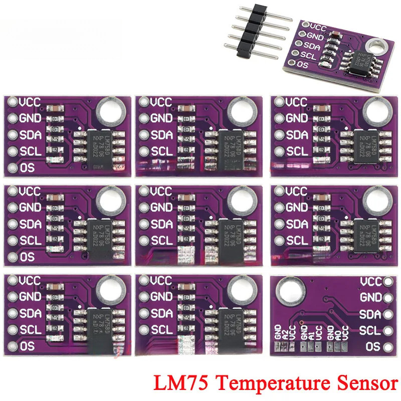 10 Cái / 5 Cái LM75 LM75A MCU-75 Mô Đun Cảm Biến Nhiệt Độ Tốc Độ Cao I2C IIC Giao Diện Ban Phát Triể