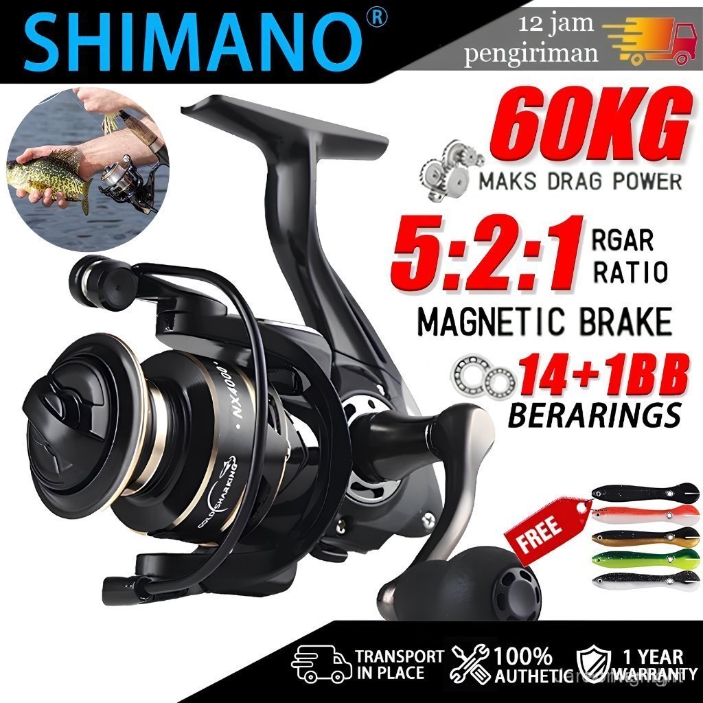 SHIMANO Fishing Reel NX2000-7000 Spinning Fishing Reel 5.2:1 6BB Reel Carp Fishing Reels For Fishing