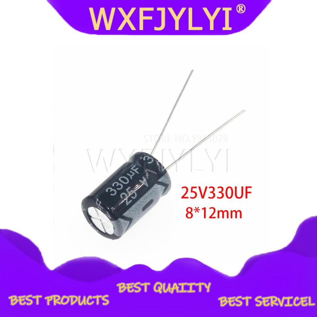 Bộ 50 Chất Lượng Higt 25V330UF 8 * 12mm 330UF 25V 8 * 12 Tụ Điện Phân