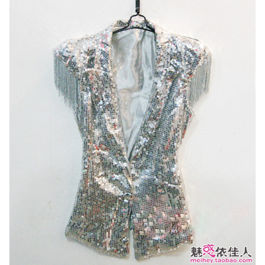 Áo Vest Hiệu Suất Trang Phục Đính Kim Sa Lấp Lánh Áo DS Ca Sĩ Nam Nữ Cổ Vũ Trang Phục Đính Kim Sa Lấ