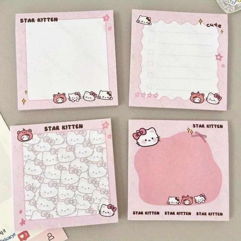 卡通可爱kt猫便利贴粘可爱学生少女便签ins手账高颜值留言Cartoon cute sticky notes, cute student girl sticky notes with high app