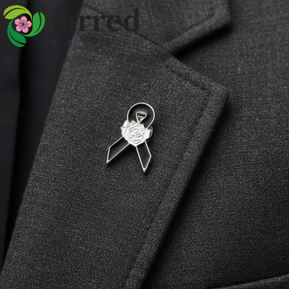 JARRED Đen Ruy Băng Pin, Nhận Thức Vintage Tang Lễ Ruy Băng Huy Hiệu Trâm Cài, Đơn Giản Ve Áo Pin Me