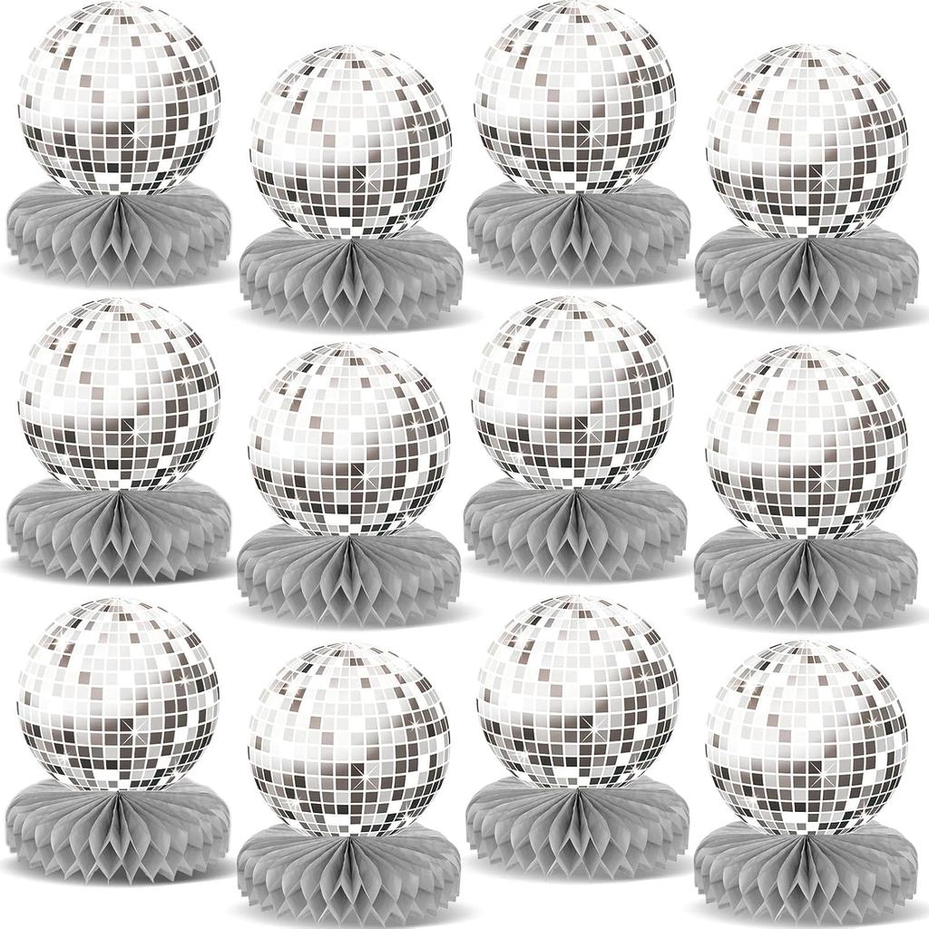 12 Chiếc Prom Bạc Disco Chủ Đề Tiệc Tổ Ong Trung Tâm 70 Đồ Trang Trí Sinh Nhật Bàn Disco Toppers Dis