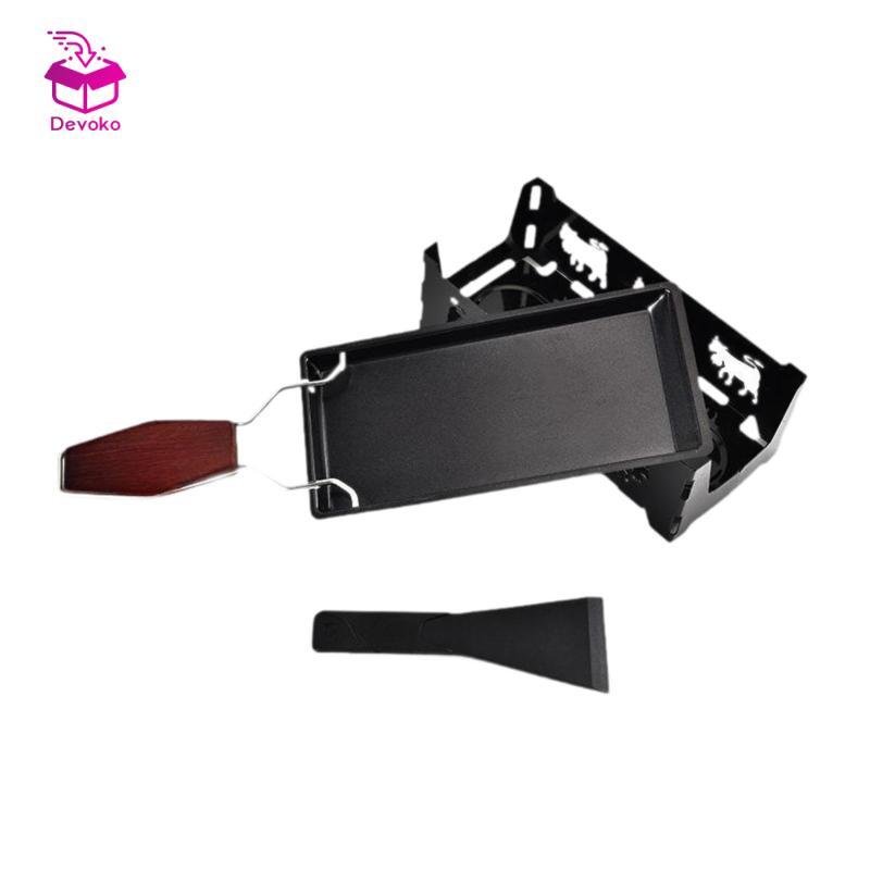 Devoko Nến Phô Mai Raclette Mini Inox Có Tay Cầm Thìa BBQ Phô Mai