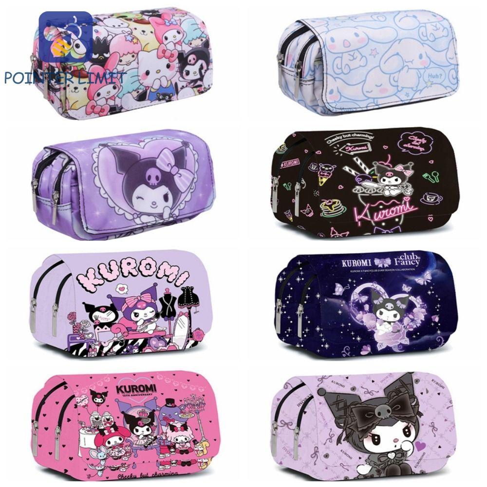 POINTER LIMIT POTER LIMIT Kuromi Hộp Đựng Bút Chì, Túi Đựng Bút Học Sinh Dung Tích Lớn Hai Lớp, Phụ 