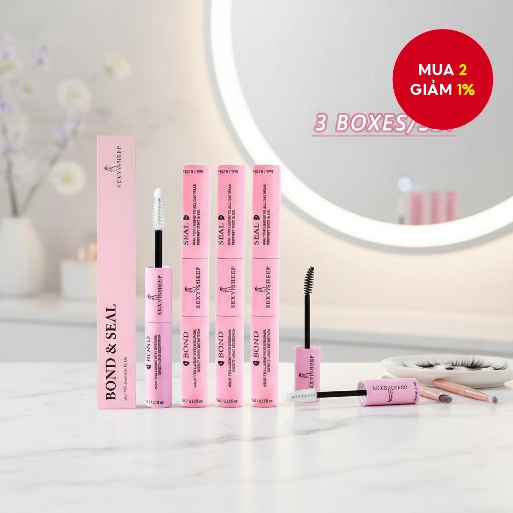 Keo dán và phủ mi Cluster Eyelash Bond and Seal, keo dán và phủ mi 2 trong 1 (5ml keo đen + 5ml tron