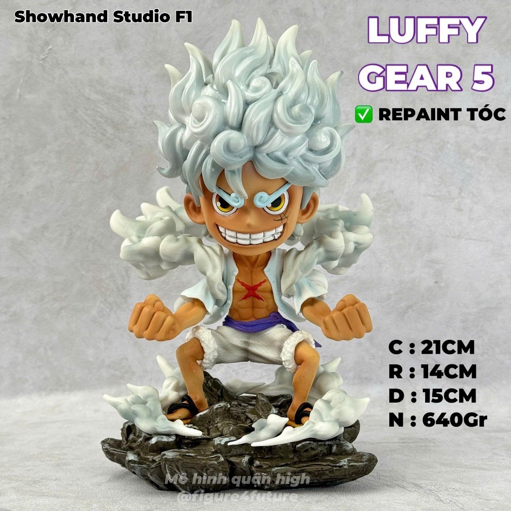 Mô hình nhân vật Luffy Gear 5 Nika god Showhand StudioF1 - Luffy gear 5 cao 21cm - Gear 5 chibi mới