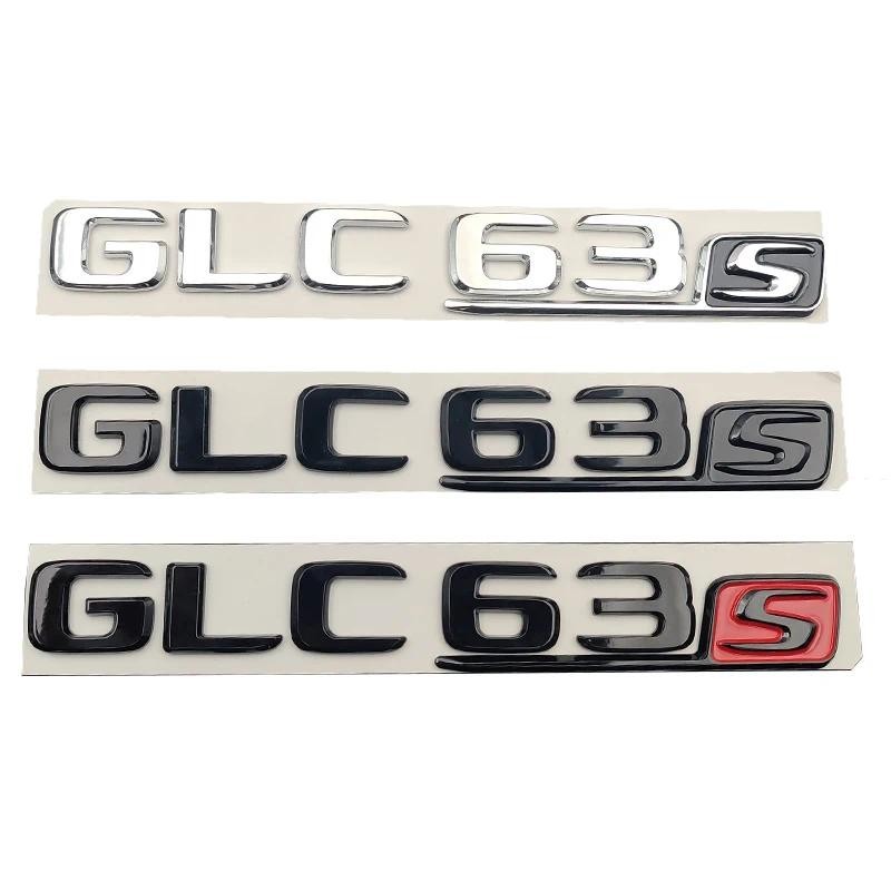 3d ABS Chrome Đen Logo GLC63S Biểu Tượng Chữ Cái Miếng Dán Xe Thân Huy Hiệu Decal Cho Xe Mercedes Be