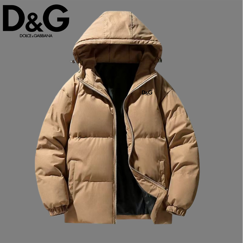 Dolce & Gabbana Áo Khoác Thu Đông 2025 - Chống Gió, Cổ Đứng, Cotton Dày, Họa Tiết Satin