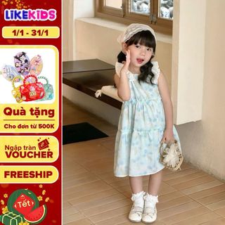  Đầm váy cho bé gái mùa hè hoạ tiết HOA CỔ TRẮNG T65 nhẹ thoáng mát  nhiều size- LikeKids 
