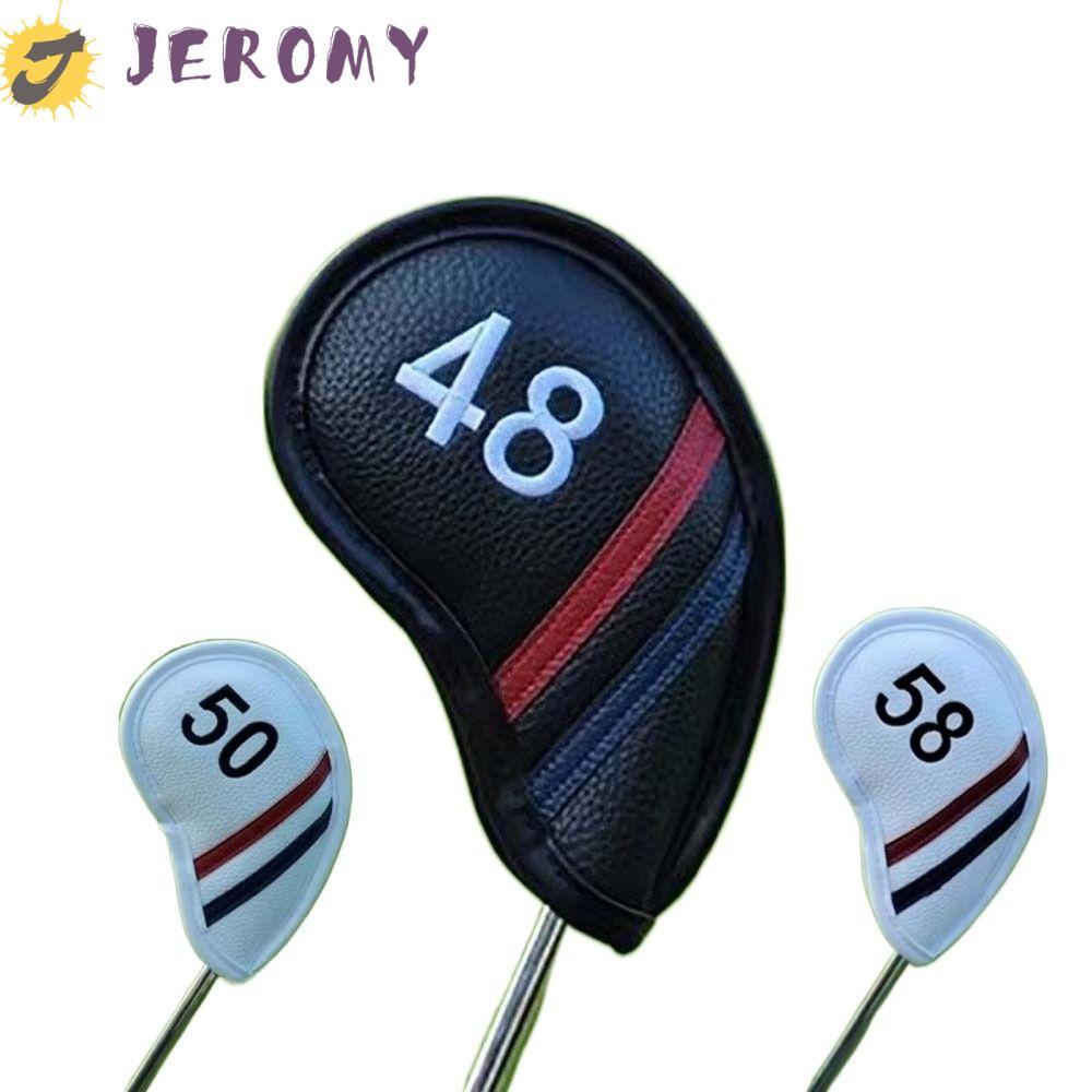 JEROMY Golf Wedge Cover, PU Leather Angle Club Sand Wedge Headcover, Đen / Trắng 48 50 52 54 Độ Chốn