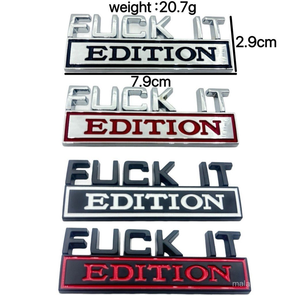 Hợp Kim Ô Tô Fender Logo Xe Ô Tô FUCK IT PHIÊN BẢN Logo Xe Thân Nhãn Dán Huy Hiệu Logo Fender YEQL