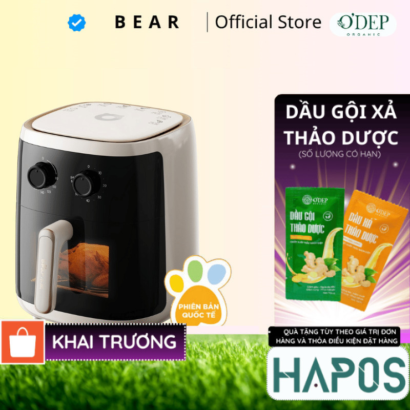 Nồi chiên không dầu 5L Bear QZG-F15C7 - Hàng chính hãng - BH 18 Tháng - HAPOS HSA
