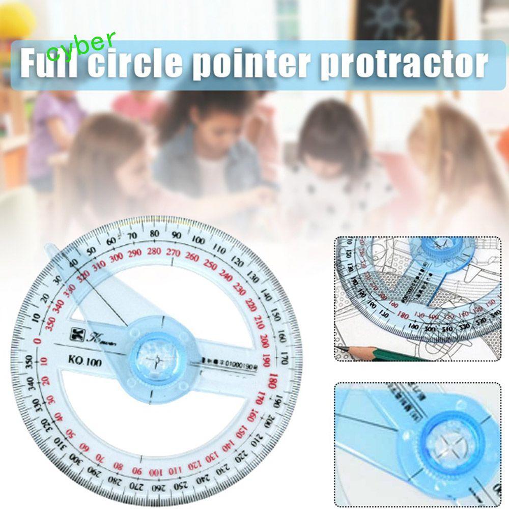 CYBERLINX Protractor Hình Học Chính Xác 360 Độ Tay Xoay Full Vòng Tròn Toán Con trỏ Góc Thước