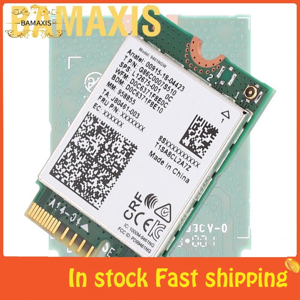 Bamaxis ASHATA WIFI network card wireless for Intel 9461NGW M.2 interface 433 Mbit/s support Bluetoo