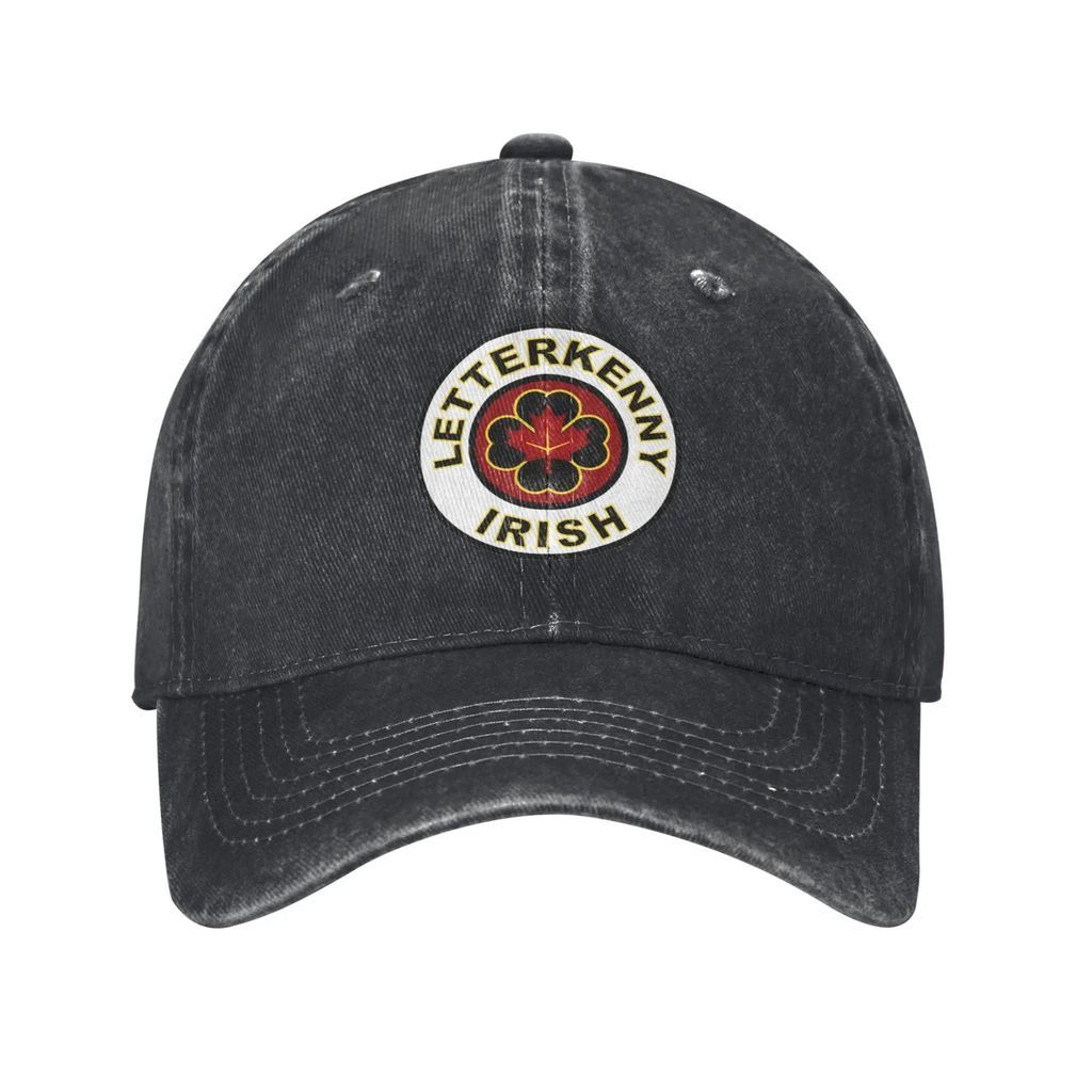 Mũ bóng chày Retro Letterkenny Ireland từ jean đã nhuộm, phù hợp cho nam và nữ