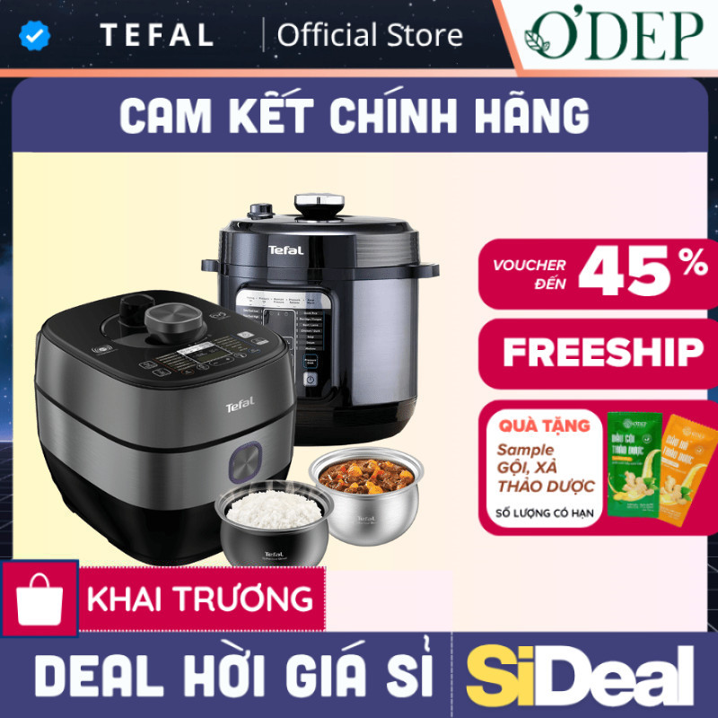 [XẢ] Nồi áp suất điện Tefal 6 Lít Chính hãng, cảm ứng đa năng nấu chậm, hầm, làm bánh CY601868/CY638