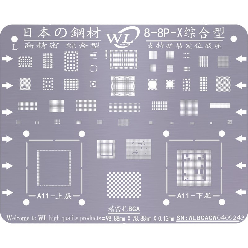 Vỉ làm chân iPhone WL 8-8PL-X