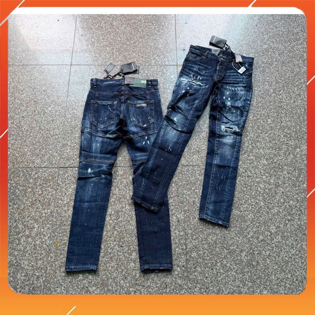 Quần jean nam DSQ xanh fom biker hàng Quảng Châu