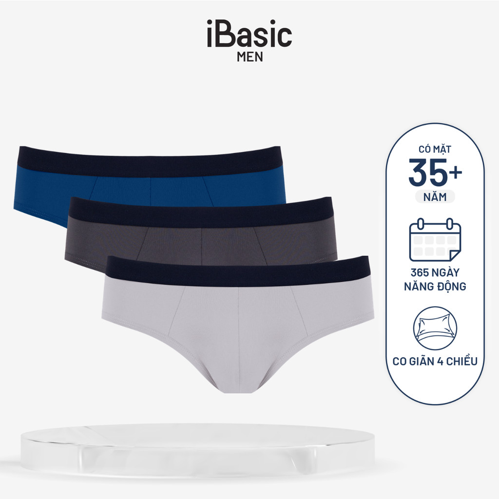 [GIÁ TRẢI NGHIỆM] Combo 3 quần lót nam iBasic brief tam giác thun lạnh PANM111