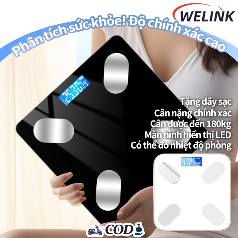 Cân điện tử Bluetooth thông minh，Cân điện tử Scale Weight 18 Dữ liệu sinh thái，Cân Điện Tử Sức Khỏe 