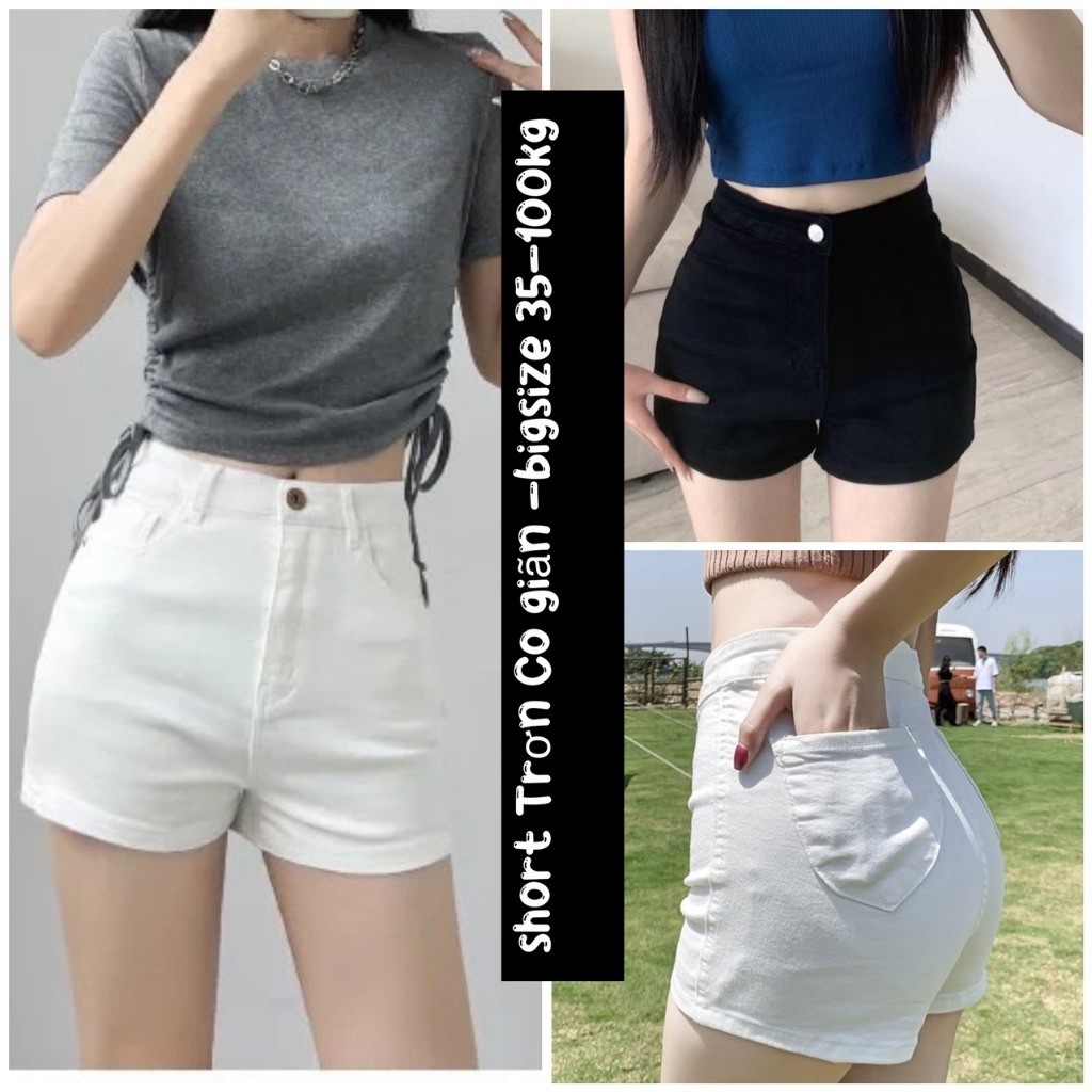 Quần Short Nữ Lưng Cao - BIGSIZE 35-100KG -Quần đùi nữ ngắn Chất jean giây Co giãn 4 chiều, ôm mông
