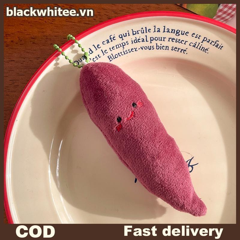 BWHTE Hoạt Hình Dễ Thương Khoai Lang Tím Sang Trọng Móc Khóa Kawaii Búp Bê Nhồi Bông Bapa Mặt Dây Ch