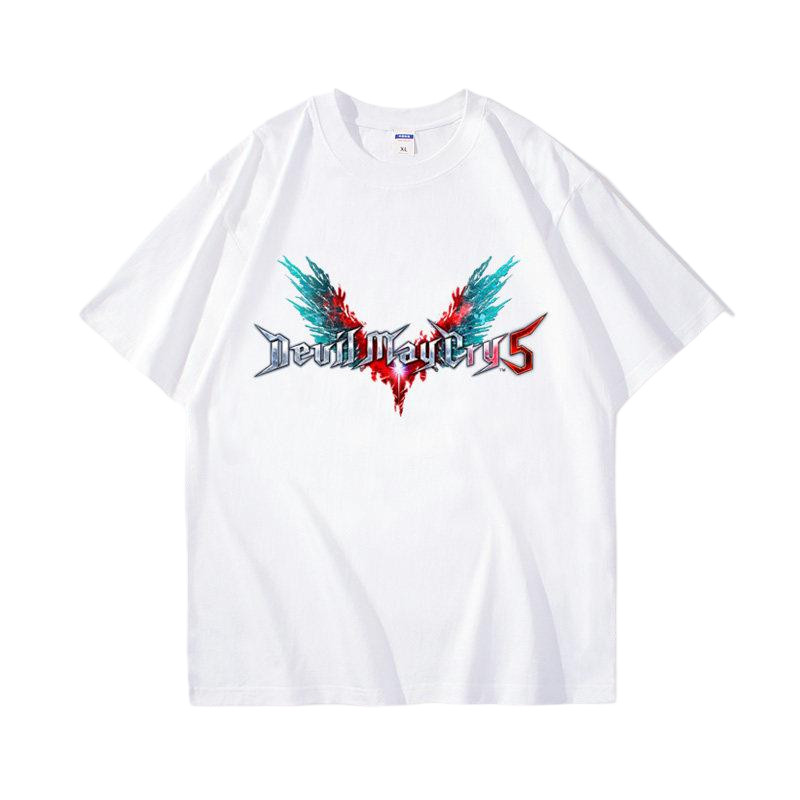 Áo thun Devil May Cry 5 plus size unisex, họa tiết logo DMC 5, ngắn tay thoáng mát mùa hè