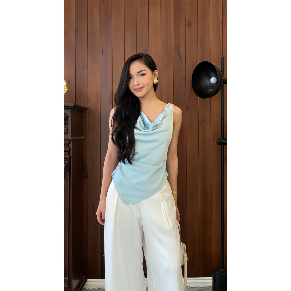 [Jessie Top] - Áo lụa Jessie cổ đổ tà xéo