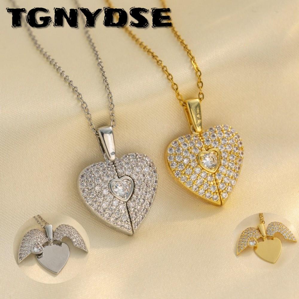 TGNYDSE Heart Opening Locket, Vòng cổ hình trái tim có thể điều chỉnh thủ công, Mặt dây chuyền hình 
