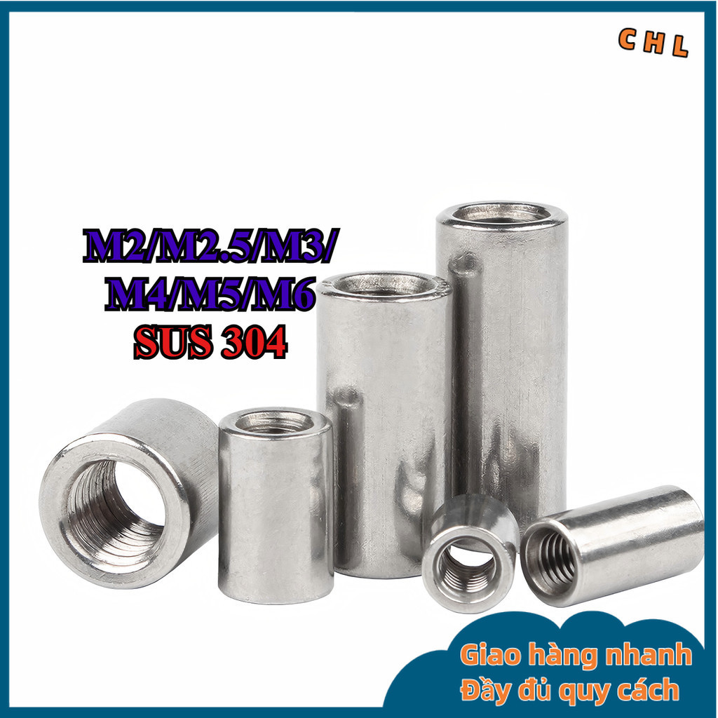 Ống nối ty ren inox - Nối ren INOX 304  loại tốtM2 / M2.5 / M3 / M4 / M5 / M6 * L = 5-16MM [ZHX-CHL-
