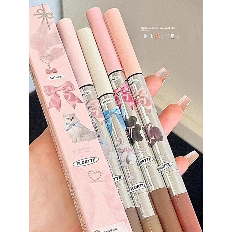 bút chì kẻ mắt eyeliner FLORTTE Princess Shadow Matte Eyeliner Lying Silkworm Pen