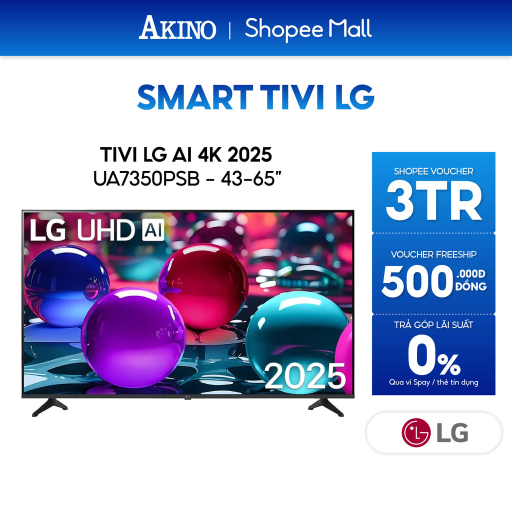 Smart Tivi LG AI 4K UA7350PSB Model 2025 - Miễn phí giao hàng