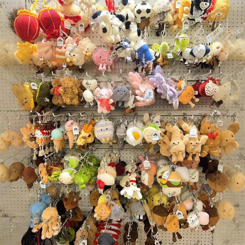 Mặt dây chuyền Jellycat Ba tiêu chuẩn hoàn chỉnh với con dấu thép Barcelo Bear Cà tím Croissant Tất 