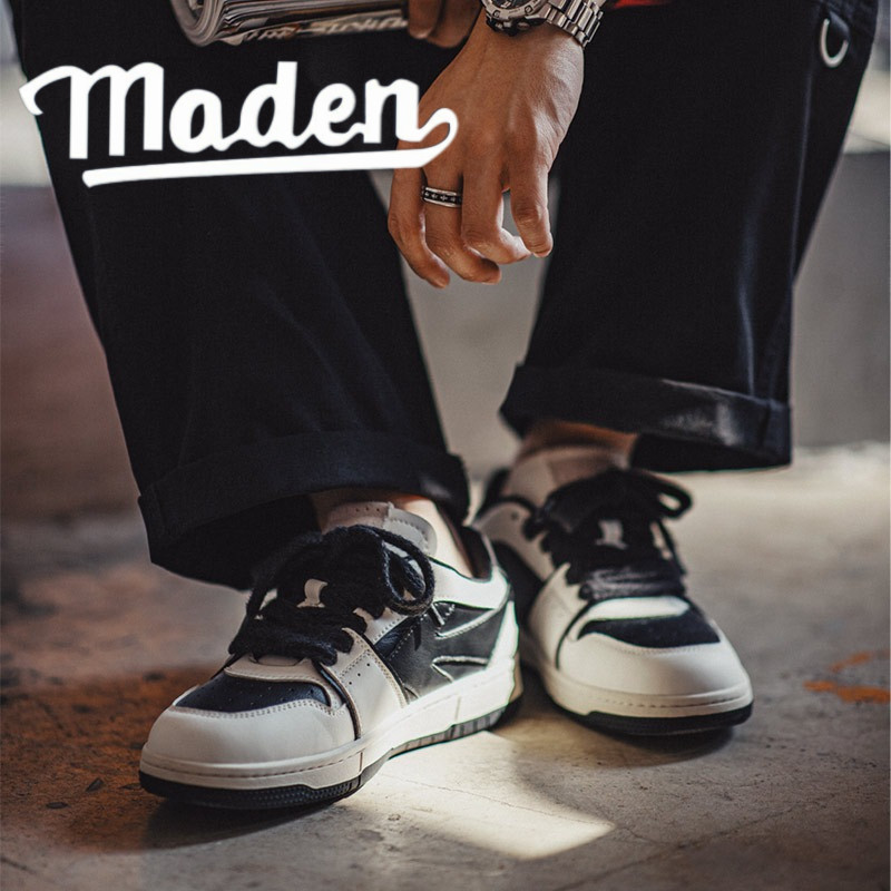 MADEN 2025 Nam Reverse Panda Đen Trắng Thấp Top Đế Dày Thoáng Khí Giày Sneaker
